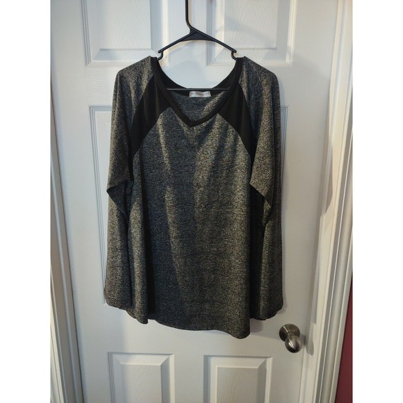 Miss Fortune Top Plus Size XXXL Black And Gray Long Sleeve - Picture 1 of 8